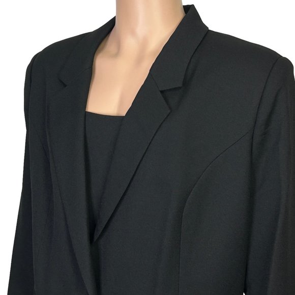 Vintage Beu Marc Womens 20 Black Single Breasted Blazer Suit Jacket Shoulder Pad - Picture 6 of 14